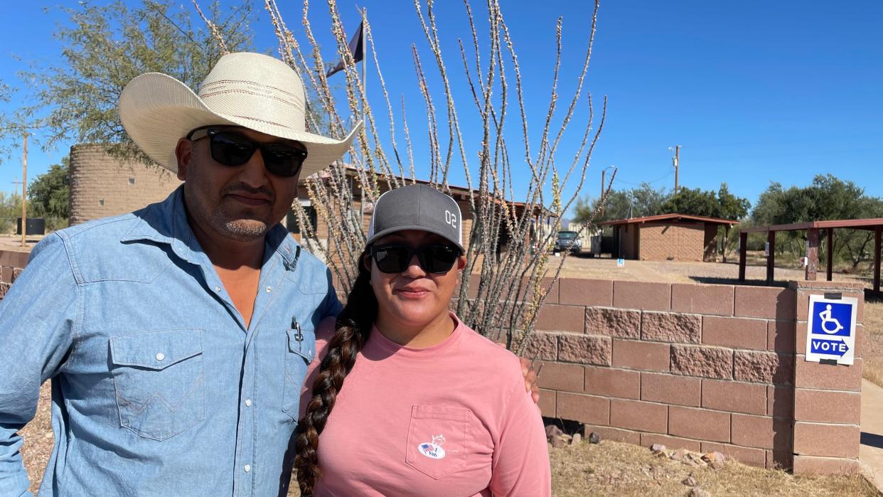 Gary and Cathy Conde voted in person at the Baboquivari District Office in the Topawa community on the Tohono O'odham Nation on Nov. 8, 2022.