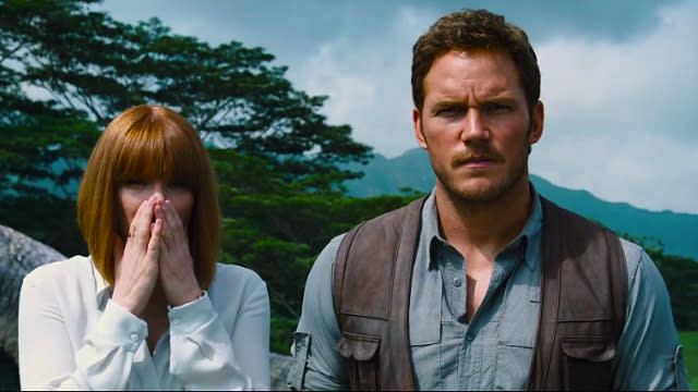 If you haven’t realized by now, the park is open. Probably too open, judging by the latest trailer for <em>Jurassic World</em>, which features <strong>Chris Pratt</strong> saying badass things like, “If we do this, we do it my way” and so many dinosaurs causing so much chaos. Check it out: <strong> WATCH: Chris Pratt’s version of the ‘Jurassic Park’ theme song is the cutest</strong> We also get our first look at <strong>B.D. Wong</strong>, reprising his original <em>Jurassic Park</em> role as scientist Henry Wu, and <strong>Vincent D’onofrio</strong>'s Vic Hoskins, the head of InGen’s private security team. Plus a quick look at <strong>Jake Johnson</strong>’s character Lowery, who appears to be some sort of tech guy? Might he be playing a Nedry type? Except not evil this time? Peep that <em> Jurassic Park</em> t-shirt. Then there’s the dinosaurs. So, <em>so</em> many dinosaurs. We get our best look yet at the island’s newest resident, the Indominus Rex, and find out how she escapes: Oops. Is this our first look at the Tyrannosaurus Rex? The goat is a direct throwback to <em>J.P.</em> and we already know it’s the same T-rex. And lest you think the raptors are just Chris Pratt’s BFFs in this movie, it looks like they’re still up to their killing and eating humans shtick: <strong> WATCH: Chris Pratt and Bryce Dallas Howard flirt in ‘Jurassic World’ clip!</strong> Here's our first underwater view of the mosasaur in action: Not technically a dinosaur, but still awesome. And if someone doesn’t end up in the water with the mosasaur, <em>Jurassic World</em> is wasting ALL of our time. Some ankylosauruses, finally: And a handful or hundreds of pterodactyl for good measure: It’s nice to see the pterodactyl cage looks just as awesome as it did in Jurassic Park 3 (which was the only awesome thing in <em>Jurassic Park 3</em>, no offense <strong>Tea Leoni</strong>). Though things might not end so well for the pterries this time: WON’T ANYONE THINK OF THE PTERODACTYLS? <em> Jurassic World</em> opens in theaters June 12. Before Chris Pratt was a huge action star, ET interviewed him on the set of <em>Everwood</em> back in 2002. Check it out: