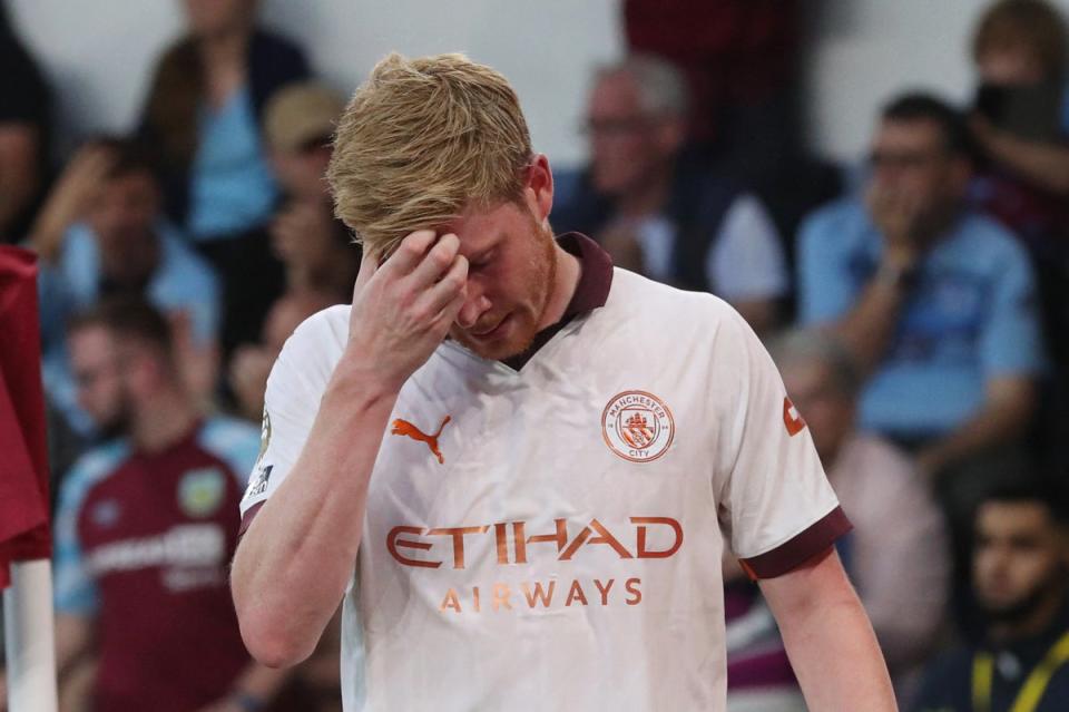 De Bruyne limped off against Burnley in August (REUTERS)