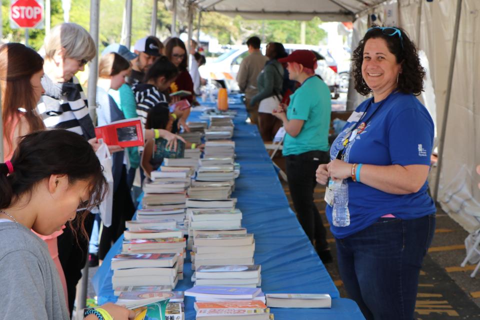 Book giveaways at a recent Southwest Florida Reading Festival. The 25th annual festival is March 2, 2024.