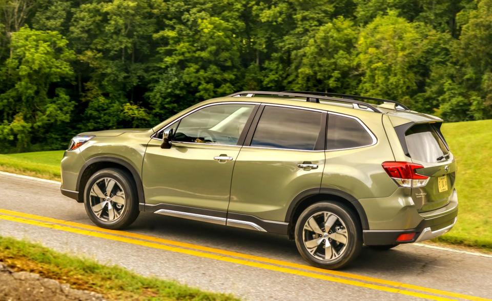 <p>Subaru says that practically every part that isn't a nut or bolt is new. The car rides on a stiffer platform, with new K-braces to gird the front suspension's pickup points.</p>