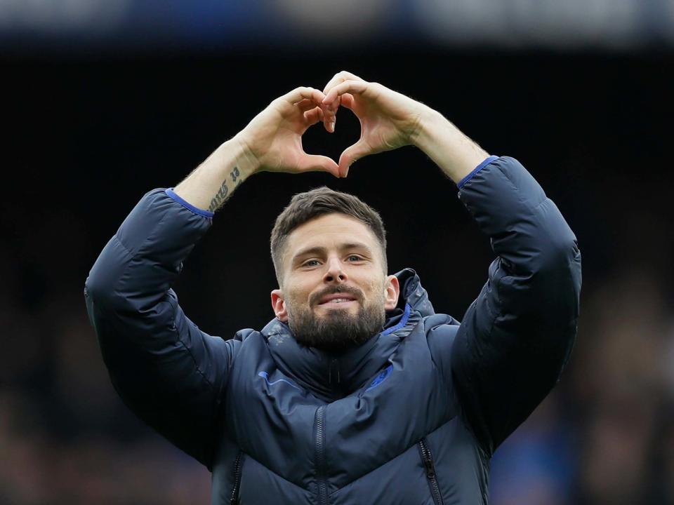 Chelsea's Olivier Giroud celebrates: AP