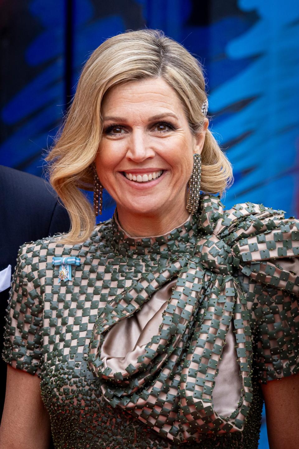 Queen Maxima of The Netherlands visits the Straat Museum on April 18.