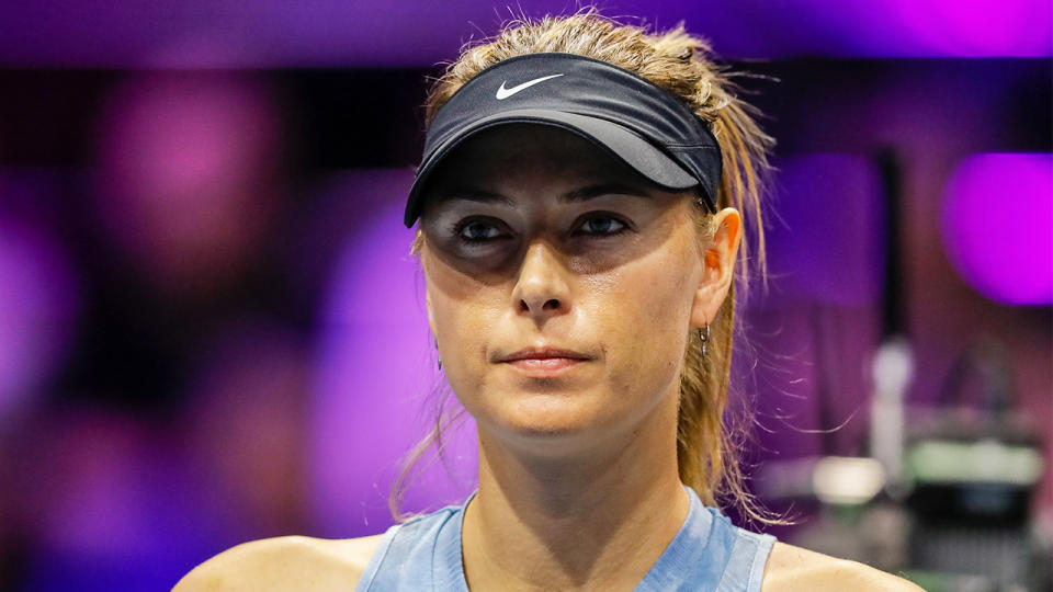 Maria Sharapova looks forward after a point.