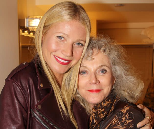 Gwyneth Paltrow and her mother, Blythe Danner, pose backstage during the opening night of 