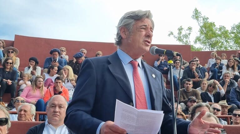 En Bahía Blanca, Nicolás Pino, presidente de la SRA durante la inauguración de la Expo Bordeu