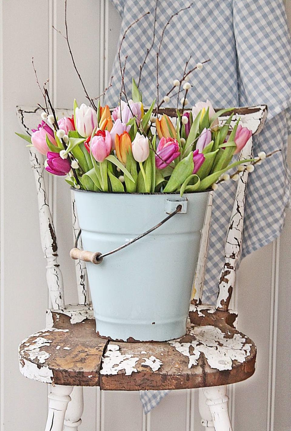 Rustic Bucket Centerpiece