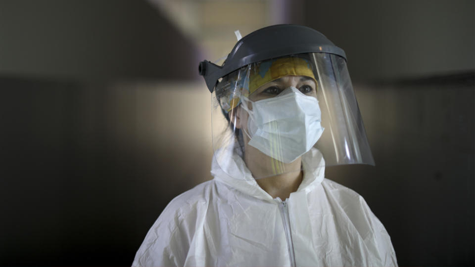 A nurse wearing PPE