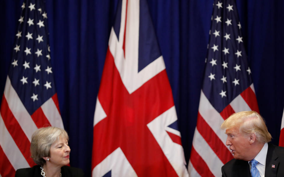 UK prime minister Theresa May and US president Donald Trump. Photo: Reuters