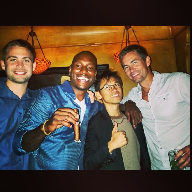 #Fast7 Wrap Party…….. Emotional and bittersweet….. In the end you always got #Family @codyWalker Caleb Walker and Director Great…. James Wan…… Through prayers and determination and moving forward inspired by my heart Paul Walker we got through….. The BEST CAST AND CREW IN THE WORLD…. The fans and supporters around the world… We LOVE YOU…… I wanna dedicate this moment to my niece Meadow Walker…. Uncle Ty loves you….. April 3rd the were gonna unleash this magic on the world……………. I miss you heart…. I miss you P-Dub!!!! - @Tyrese/Instagram