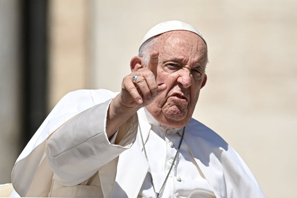 Pope Francis leaves his weekly general audience in The Vatican (AFP via Getty Images)