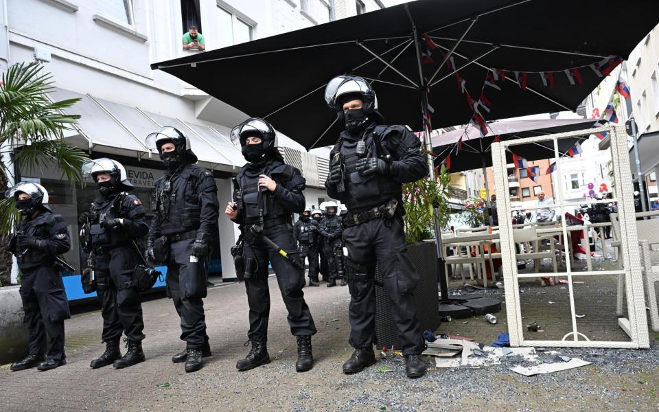 Violent fan clashes ahead of England's Euro 2024 opener against Serbia in Gelsenkirchen