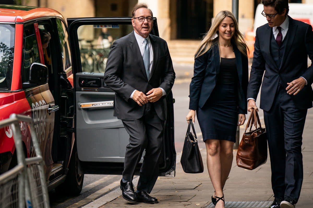 Actor Kevin Spacey arrives at Southwark Crown Court, London, where he is accused of indecent and sexual assaults (PA)