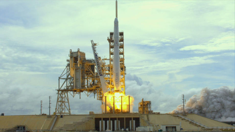 A SpaceX Falcon 9 rocket carrying a used Dragon cargo craft blasts off from NASA's Kennedy Space Center in Florida on June 3, 2017. <cite>SpaceX</cite>