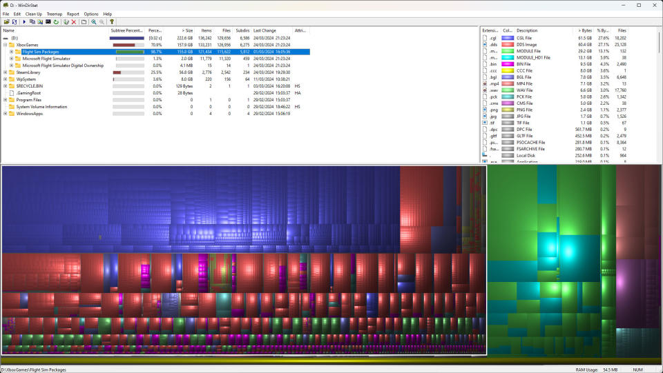 WinDirStat screenshot showing hard drive space with a colorful GUI