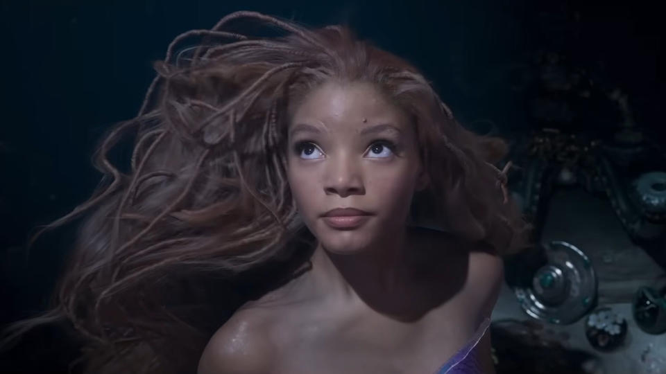 Halle Bailey under the sea as Ariel in The Little Mermaid 2023