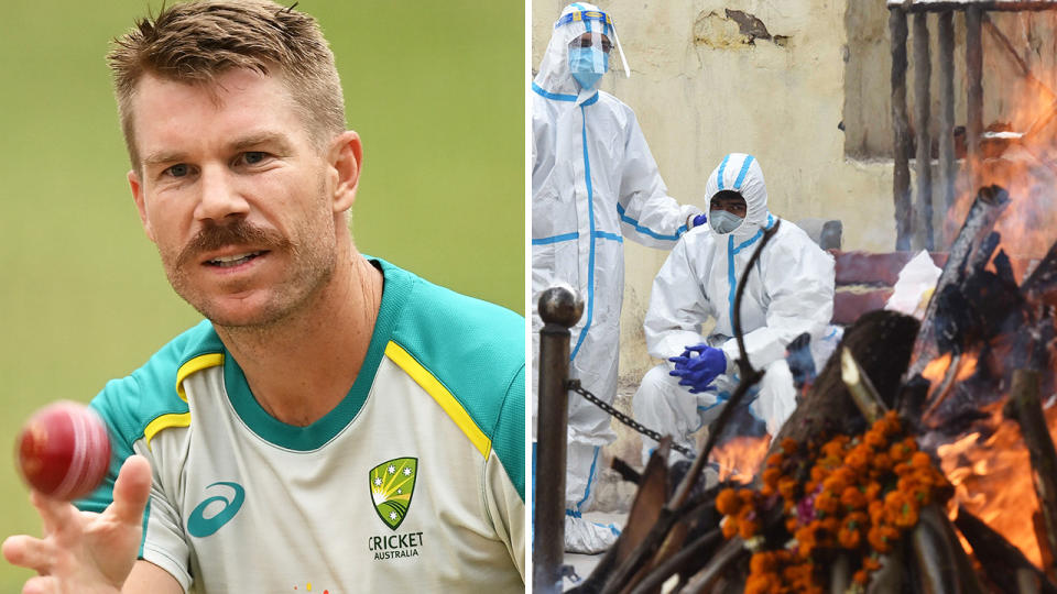 David Warner says the coronavirus outbreak in India which saw a cohort of Australian cricketers stranded overseas earlier in May was a 'terrifying' experience. Pictures: Getty Images