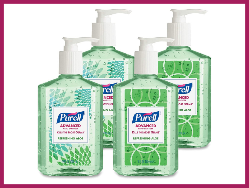 Purell Advanced Hand Sanitizer Soothing Gel, Fresh scent, with Aloe and Vitamin E , eight-ounce Pump Bottle (four-pack). (Photo: Amazon)