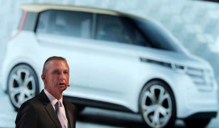 David Powels, President of Volkswagen do Brasil, attends a media conference during the Sao Paulo International Motor Show in Sao Paulo, Brazil, November 8, 2016. REUTERS/Paulo Whitaker