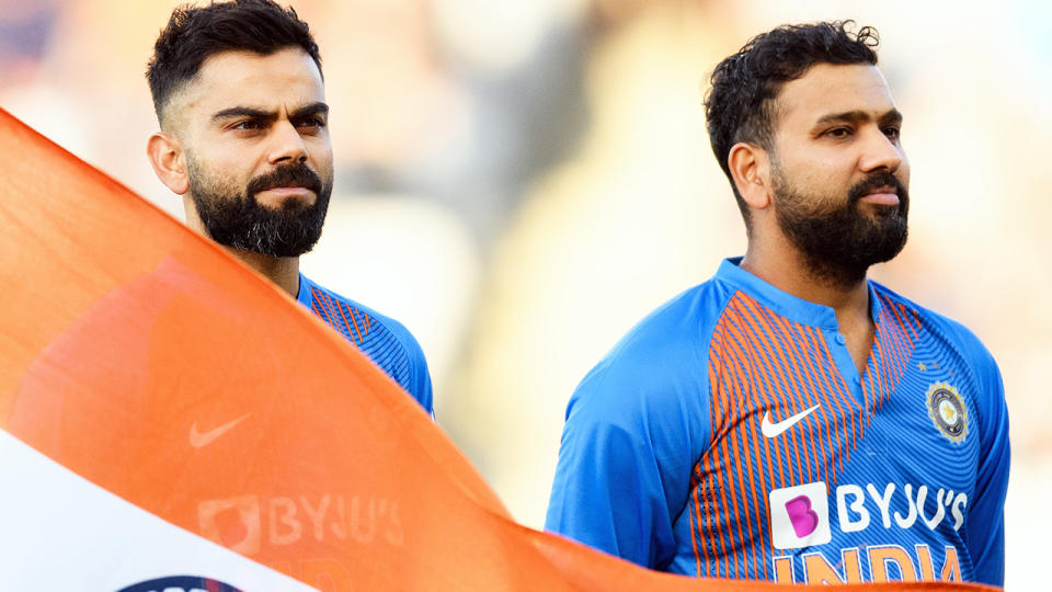 Virat Kohli and Rohit Sharma, pictured here prior to a Twenty20 international against New Zealand.