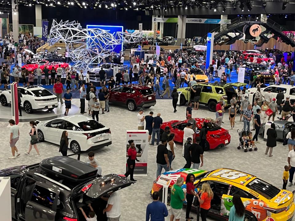 Crowds at the 2022  Detroit Auto Show