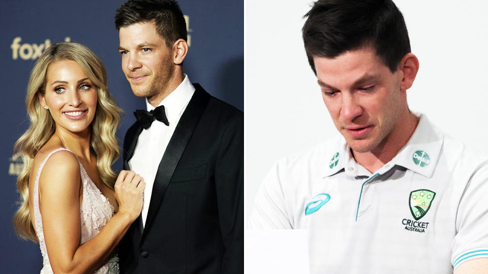 Tim Paine, pictured here with wife Bonnie in 2020.