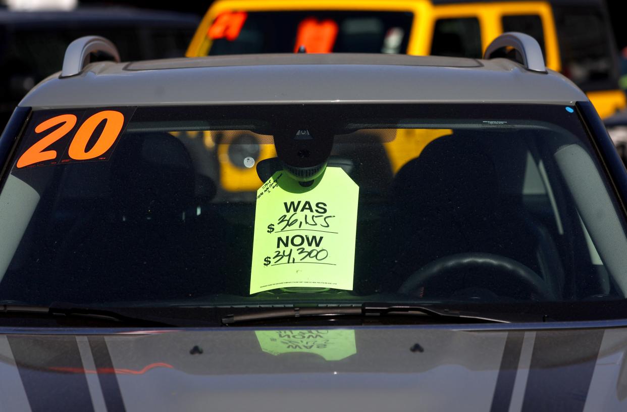 Used car on display at a dealership