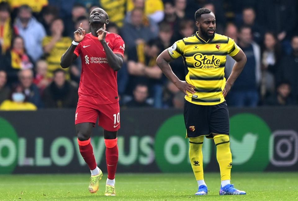 Mane, left, scored the visitors’ opening goal to begin the rout (Getty)