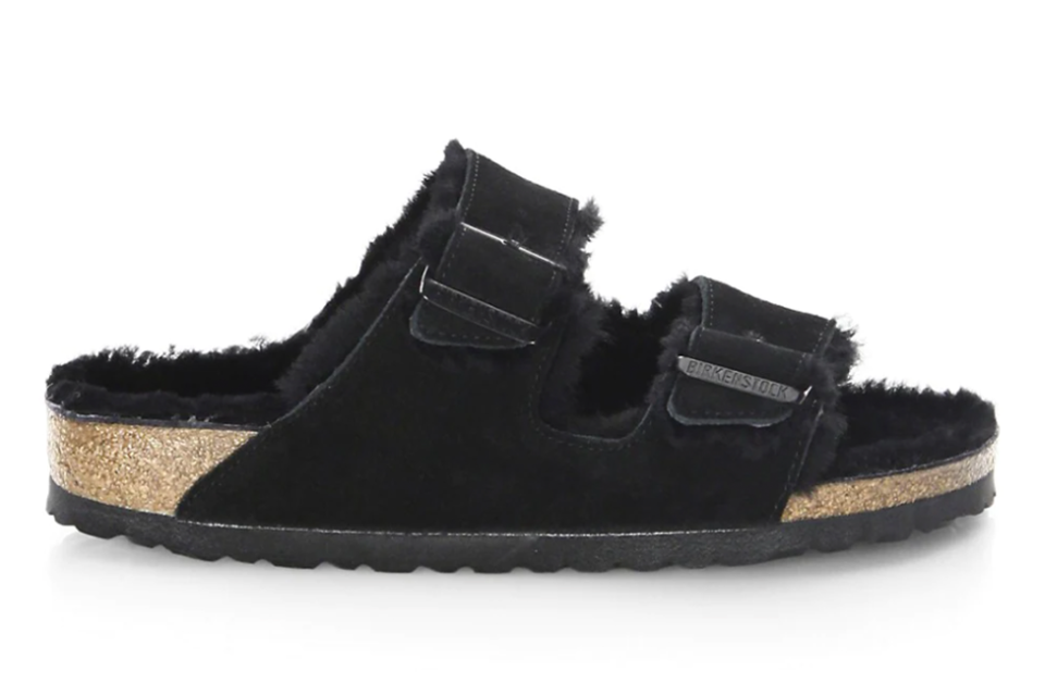 Birkenstock Arizona Shearling-Lined Suede Sandals