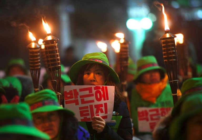 After a series of protests, South Korea's parliament votes on a motion to impeach President Park Geun-Hye, December 9, 2016