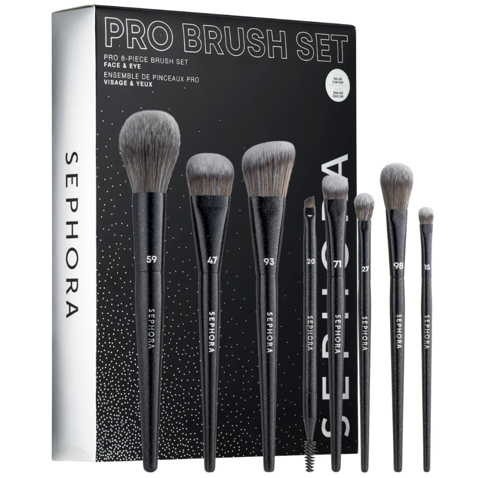 <p><a href="https://go.redirectingat.com?id=74968X1596630&url=https%3A%2F%2Fwww.sephora.com%2Fproduct%2Fpro-8-piece-brush-set-P507218%3FskuId%3D2658094&sref=https%3A%2F%2F" rel="nofollow noopener" target="_blank" data-ylk="slk:Shop Now;elm:context_link;itc:0;sec:content-canvas" class="link ">Shop Now</a></p><p>Pro 8-Piece Face & Eye Brush Set</p><p>$66.50</p><span class="copyright">Sephora</span>