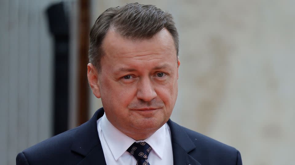 Polish Defence minister Mariusz Blaszczak arrives to take part in the European Air Defence Conference at Les Invalides in Paris on June 19, 2023. - Geoffroy van der Hasselt/AFP/Getty Images