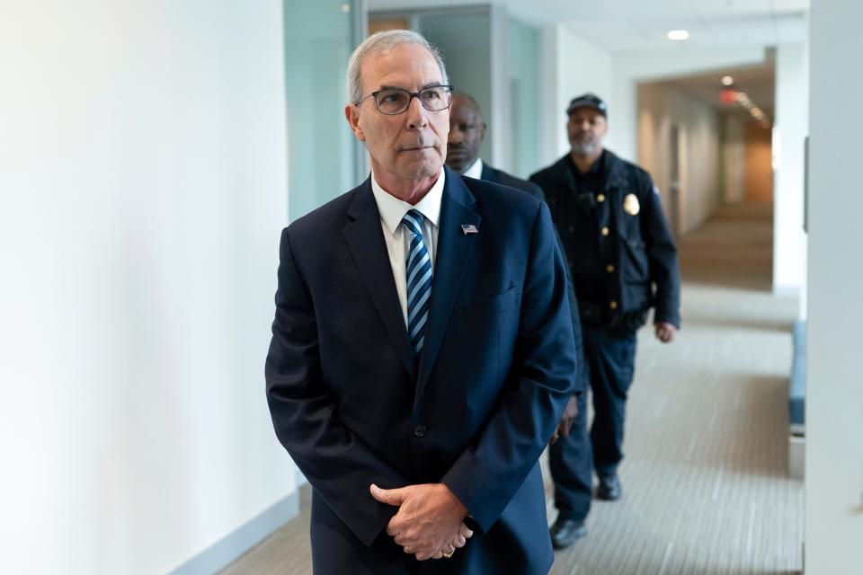 U.S. Attorney David Weiss, arrives for an interview before members of the House Judiciary Committee on Nov. 7, 2023, in Washington. The special counsel overseeing the Hunter Biden investigation is testifying behind closed doors as a GOP probe into the Justice Department's handling of the case continues to unfold.