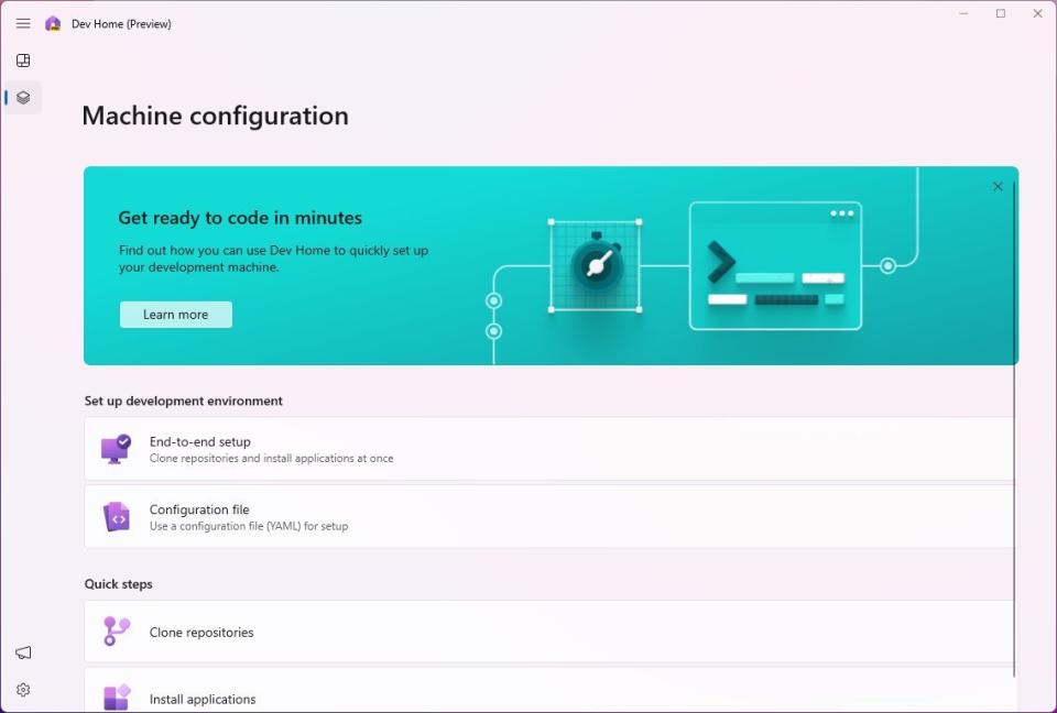 Dev Home machine configuration