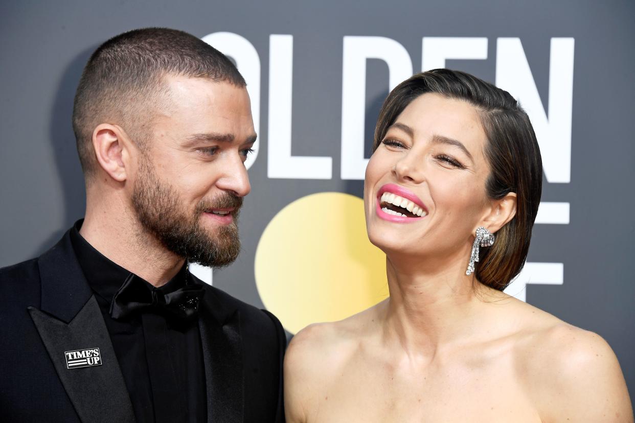 Justin Timberlake and Jessica Biel at the Golden Globes