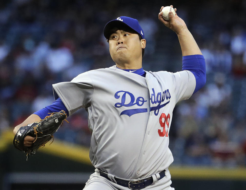 The Dodgers got more bad news Wednesday when Hyun-Jin Ryu left their game against the Diamondbacks with a groin strain. (AP)
