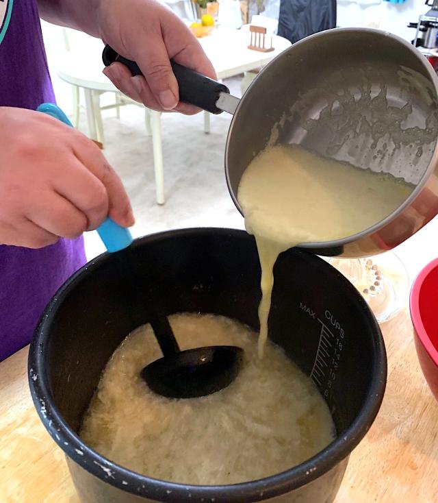 Making the Avgolemono for Anneta's Dad's Avgolemono Soup