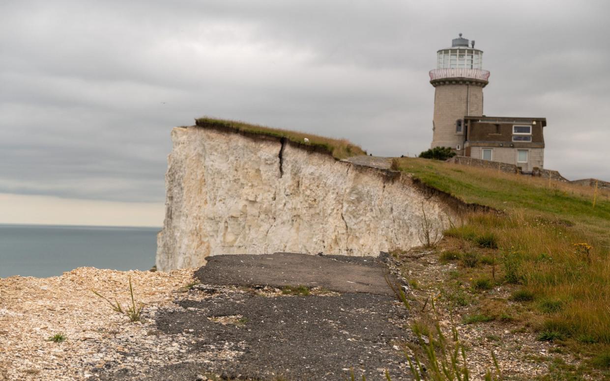 A huge cliff fall has cut off an access path to the Belle Tout lighthouse, by Beachy Head - Jon Santa Cruz 
