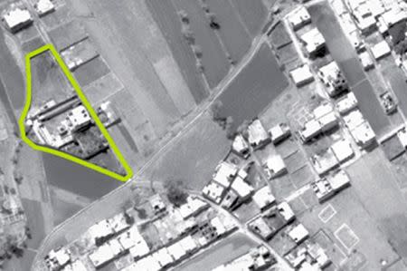 An aerial view, released by the United State Department of Defense in this May 2, 2011 file picture, shows the compound (highlighted) that Osama bin Laden was killed, in Abbottabad, Pakistan. REUTERS/Department of Defense/Handout via Reuters/Files