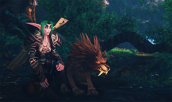 Night Elf Hunter with Wolf