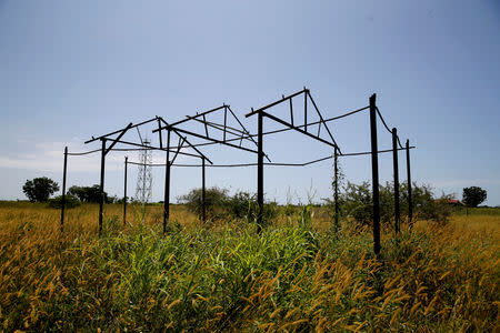 A destroyed structure is seen in the town of Malakal, in the Upper Nile state of South Sudan, September 9, 2018. REUTERS/Baz Ratner