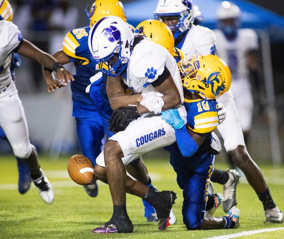 Rickards and Godby High Schools face off in the annual rivalry game at Gene Cox Stadium on Friday, Sept. 16, 2022 in Tallahassee, Fla. 
