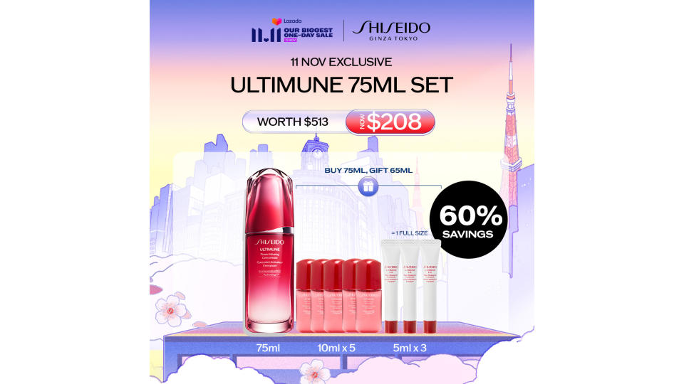 [11 NOV ONLY] Ultimune 75ml Set at $208 (worth $513) - Buy 75ml, Gift 50ml. (Photo: Lazada SG)