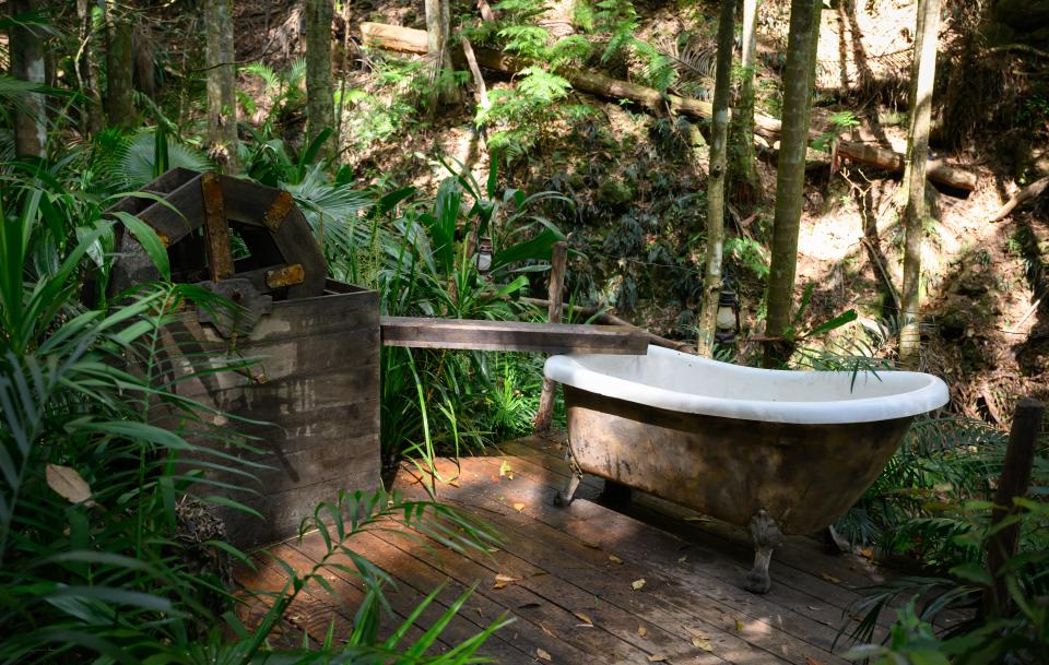 I'm a Celebrity...Get Me Out of Here! 2023 - the camp bath and water wheel. (ITV/Shutterstock)