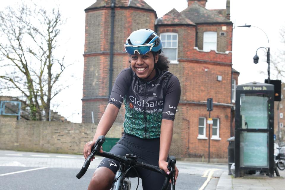 <span>‘When I’m on my bike, I can switch off from all my problems’ … Ethiopian cyclist Trhas Teklehaimanot Tesfay, who is living in an asylum hotel.</span><span>Photograph: Martin Godwin/The Guardian</span>