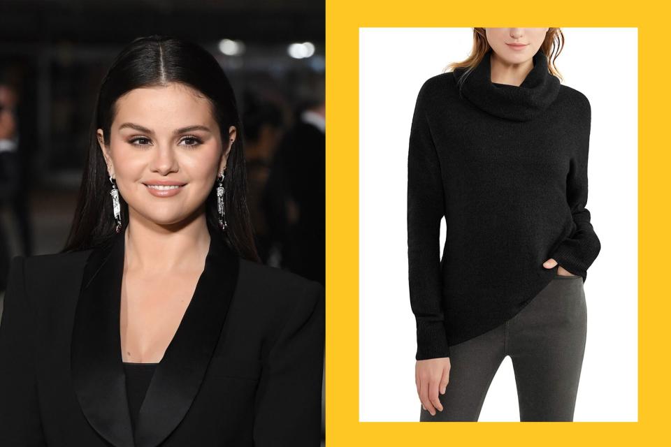 Selena Gomez Cowl Neck Sweater Tout