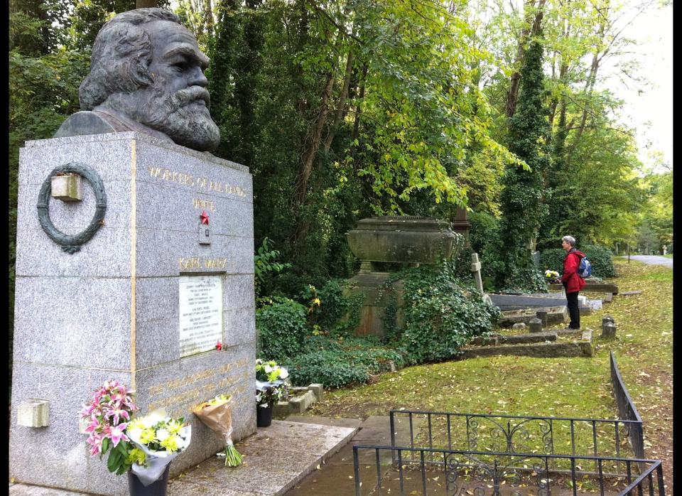 Possibly the most visited and well-known graveyard in the world, Highgate Cemetery in North <a href="http://www.cheapflights.com/flights-to-london/" target="_hplink">London</a> is a popular attraction thanks to its natural beauty, haunting grave markers and famous occupants.    Opened in 1839, approximately 170,000 people are buried in Highgate’s East and West Cemeteries. Highgate quickly became a fashionable place to be buried and some of the best-known graves belong to authors Douglas Adams (who wrote “The Hitchhiker’s Guide to the Galaxy”) and George Eliot (the name on the grave is Mary Ann Cross), Karl Marx and punk impresario Malcolm McLaren.    As of March 2013, visitors can only access the West Cemetery by guided tour. The East Cemetery remains self-guided.    The West Cemetery is home to the most impressive architectural features of Highgate Cemetery including the Chapel, Egyptian Avenue, Circle of Lebanon, Terrace Catacombs and the mausoleum of Julius Beer.