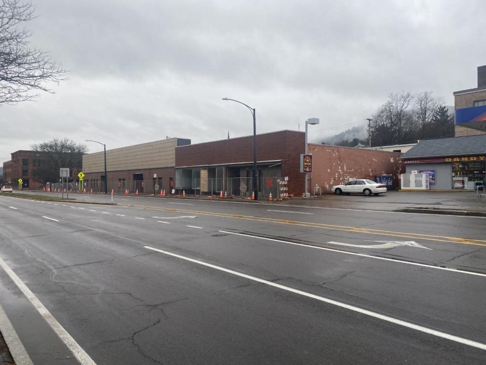 A look at the former Corning Community College site on Denison Parkway, which is currently being torn down.