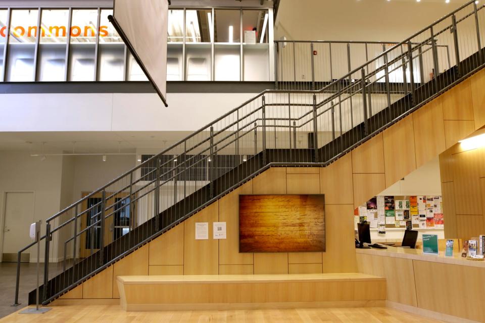 The new look of the Empire Street entrance of the Providence Public Library.