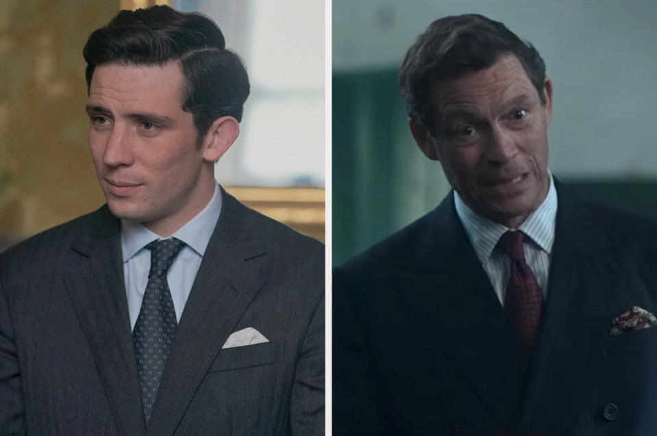 Josh O'Connor and Dominic West as Prince Charles